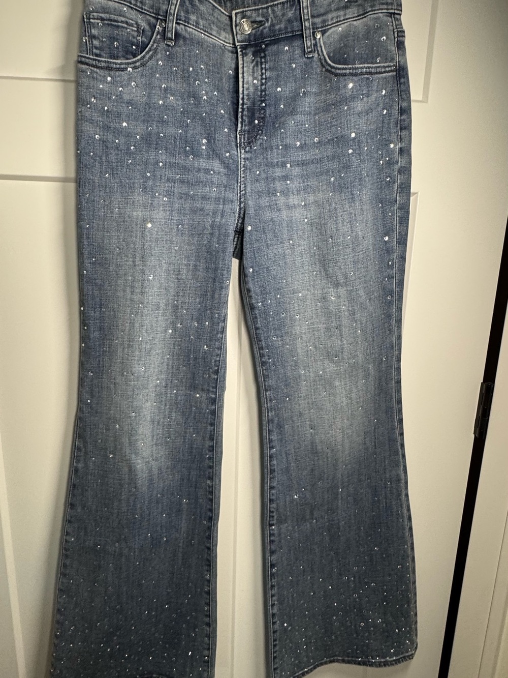 Chico’s So Slimming Girlfriend Jeans with Rhinestone Embellishments, US Size 8R - Picture 11 of 11